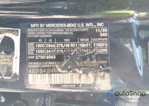 2021 Mercedes-Benz Gle 350 z USA, uszkodzony, nr VIN 4JGFB4JB4MA362789